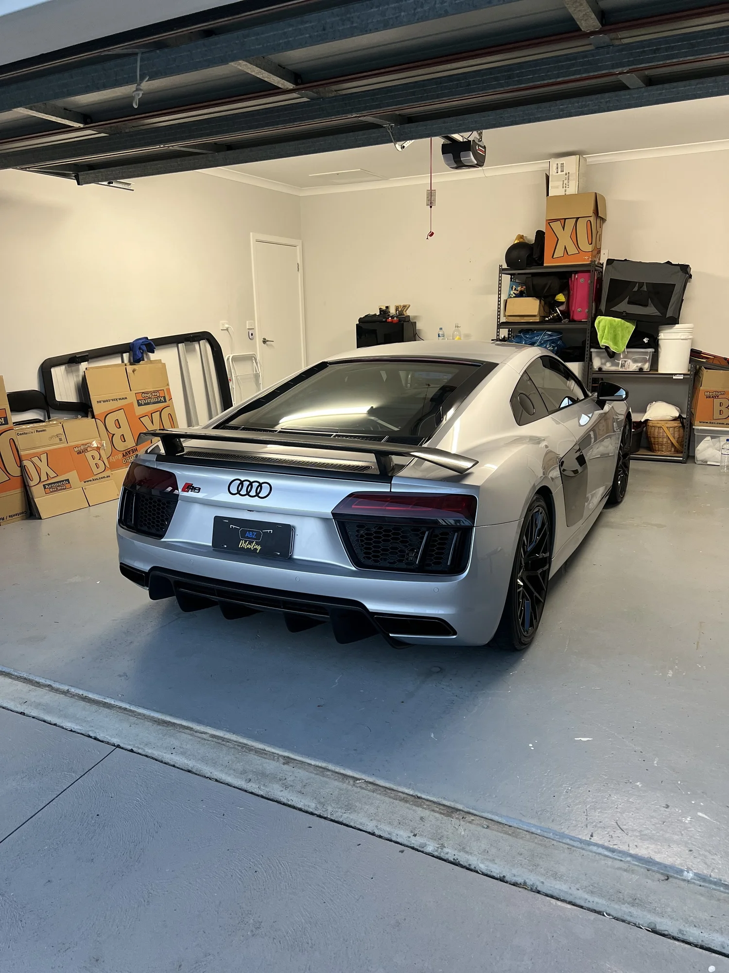Silver Audi R8 after detailing